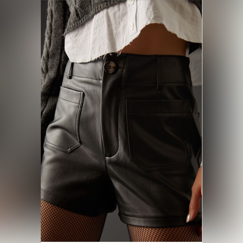 Anthropologie Maeve Colette Faux Leather Shorts